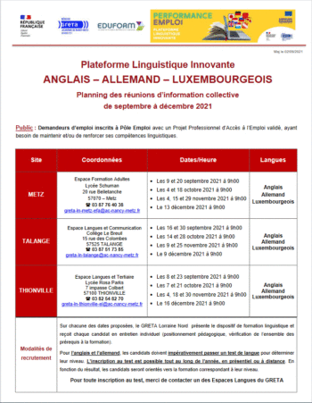 Plateforme Linguistique innovante Anglais Allemand Luxembourgeois