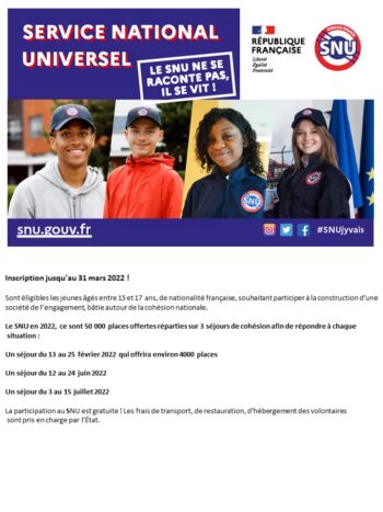 Le service national universel!