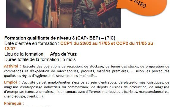 Avec l’AFPA, devenez Agent Magasinier (H/F)