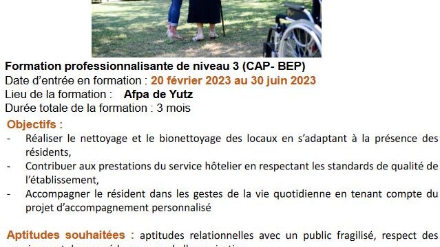Avec l’AFPA, devenez Agent.e de service Médico-social