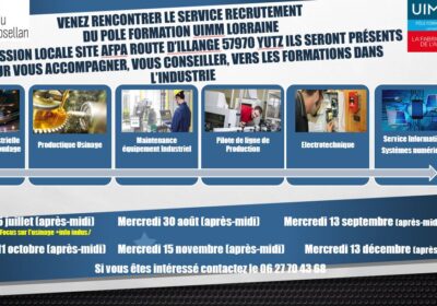 Emploi: Faites un contrat  en alternance dans le domaine industriel, l’UIMM se déplace à la Mission Locale: l’après midi le 30 août, le 13 septembre, le 15 novembre, le 13 décembre 2023