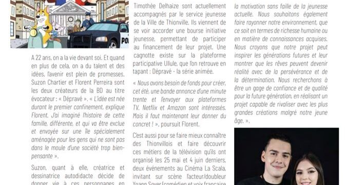 Les 2 jeunes artistes Suzon et Florent soutenu par la ville de Thionville