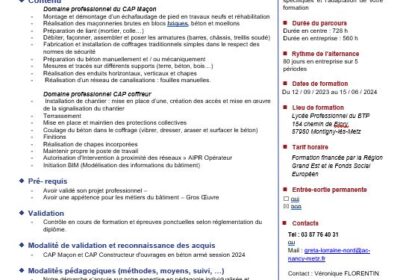 Formation pour passer le CAP de Maçon