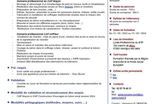 Formation pour passer le CAP de Maçon